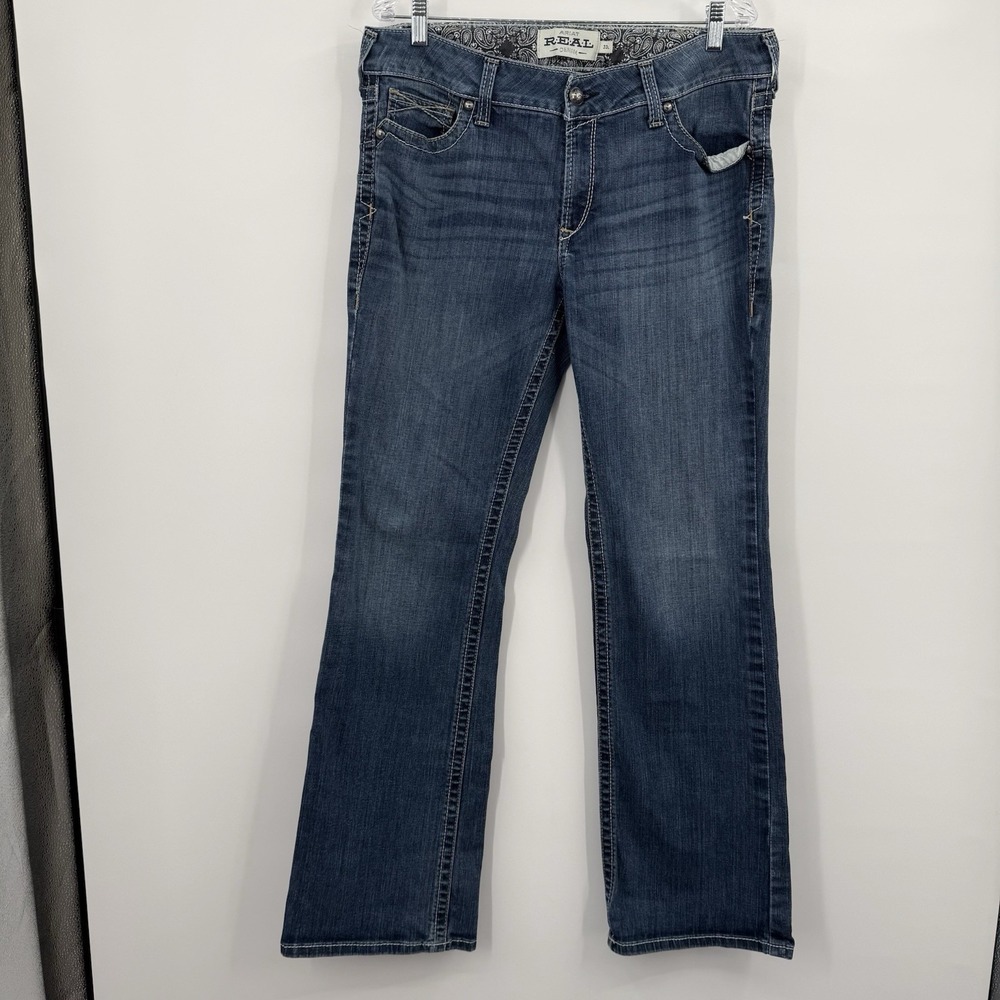 Ariat Jeans Womens 33 Long‎ Blue Whipstitch Riding Bootcut Midrise Western